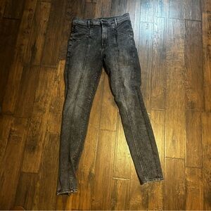 Mother denim gray seamed skinny jeans